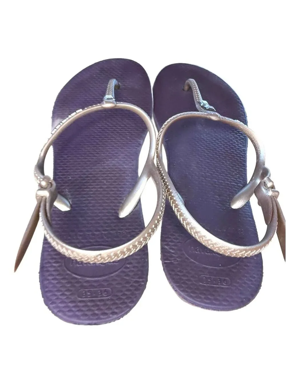 Havaianas Flash Urban Jewel Sandals Gold Purple Women’s Size 5/6 - Picture 3 of 5